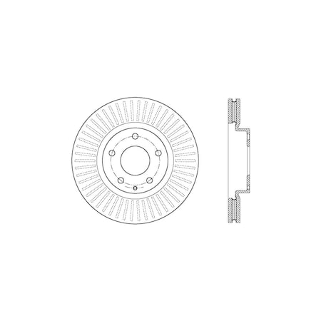 Centric Parts Sport Cross Drilled Brake Rotor, 128.45084R 128.45084R